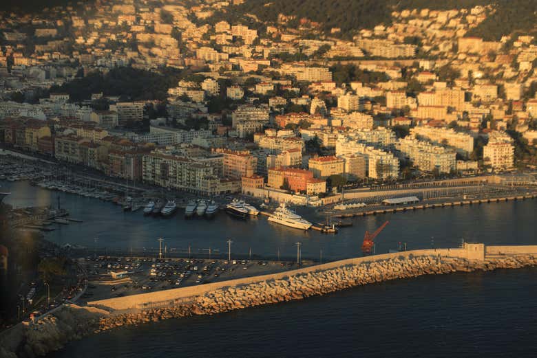 View of the Port de Cannes from the sky