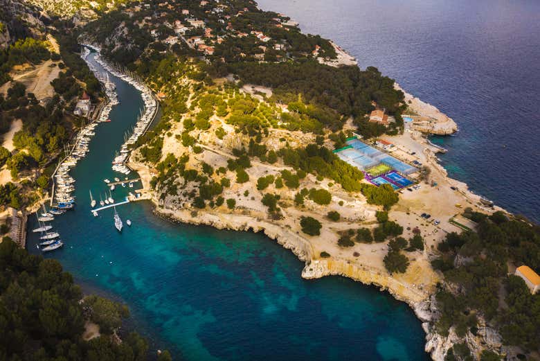 Bird's eye view of the Calanque de Port-Miou
