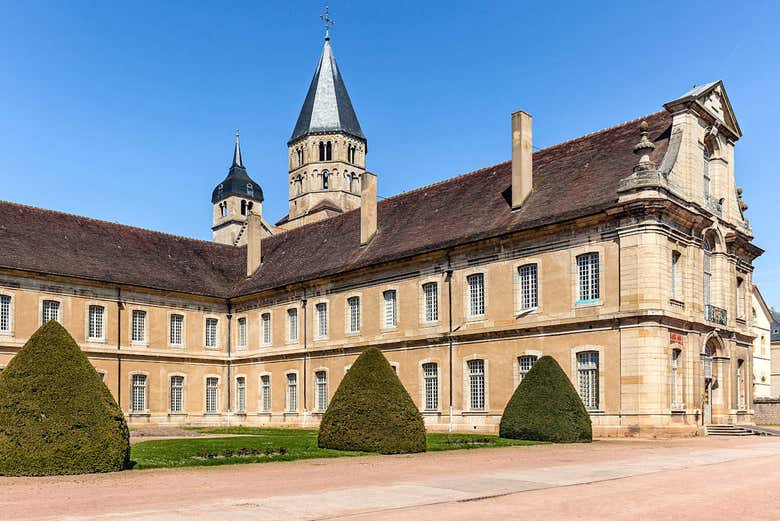 The exterior facade of Cluny Abbey