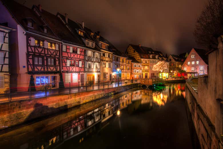 La Pequeña Venecia de Colmar iluminada