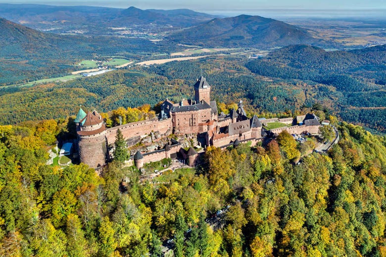 Haut-Koenigsbourg Castle from the air