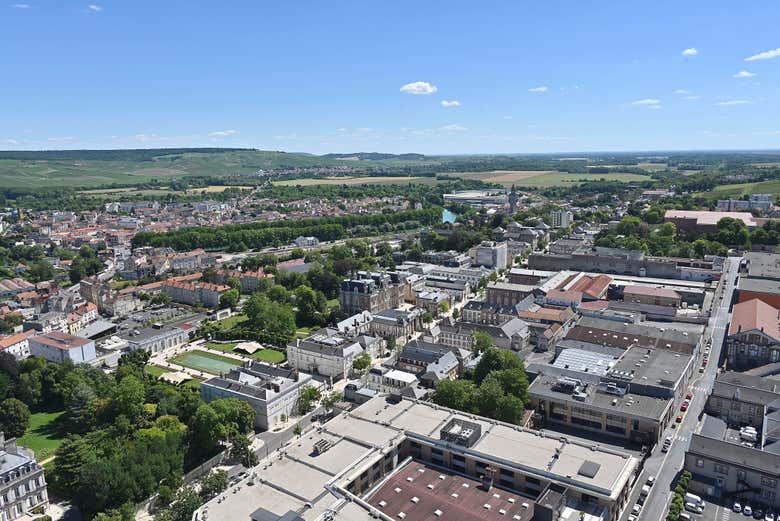 Centro histórico de Épernay visto das alturas