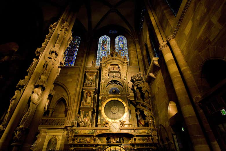 La célèbre horloge astronomique de la cathédrale de Strasbourg