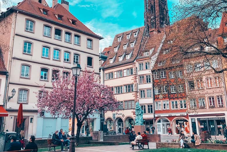 Una piazza del centro di Strasburgo