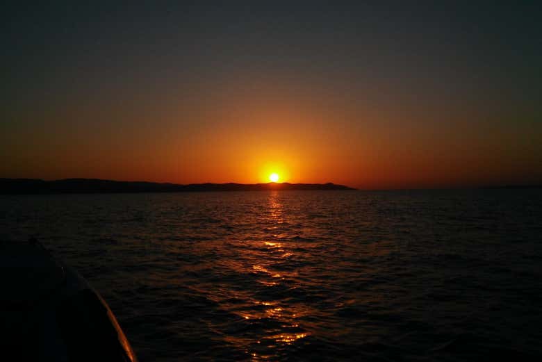 Panorámica de la puesta de sol