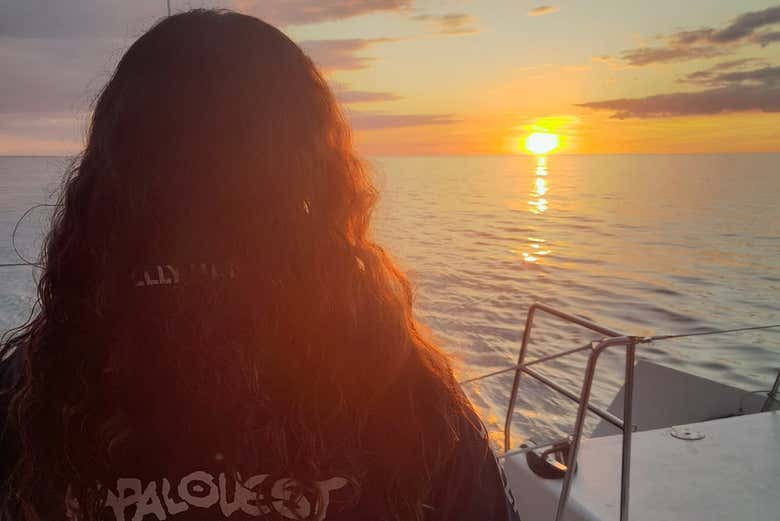 Admiring the romantic sunset in La Rochelle