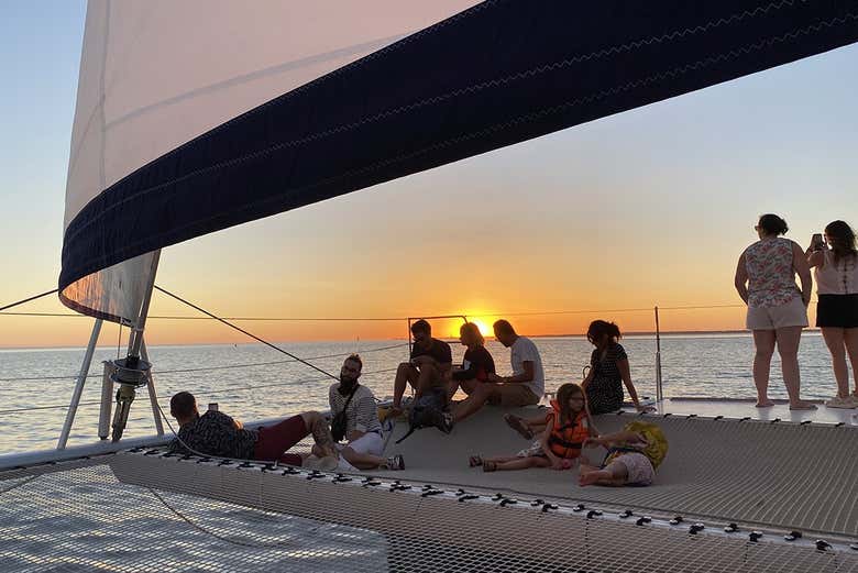 Enjoying the sunset from the deck