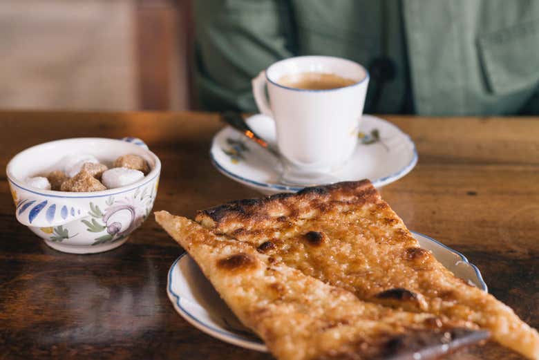 Tarta de azúcar, típica de Pérouges