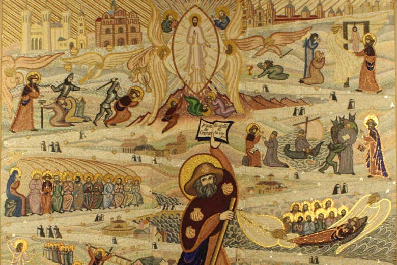 Fresco que representa la vida de Jesús