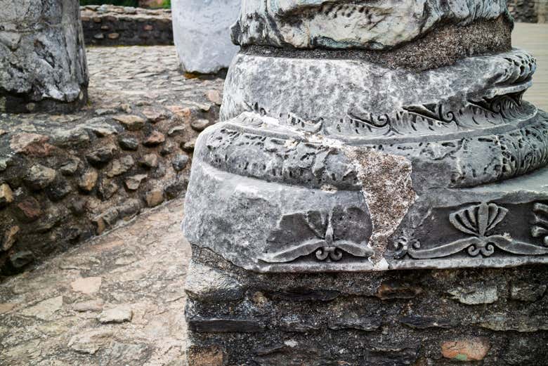Detalhe das ruínas romanas em Lyon