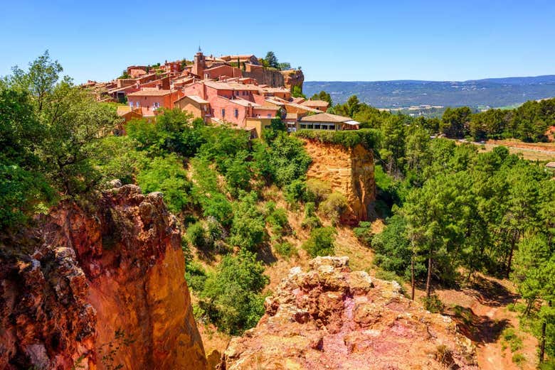 Les falaises ocres du Roussillon