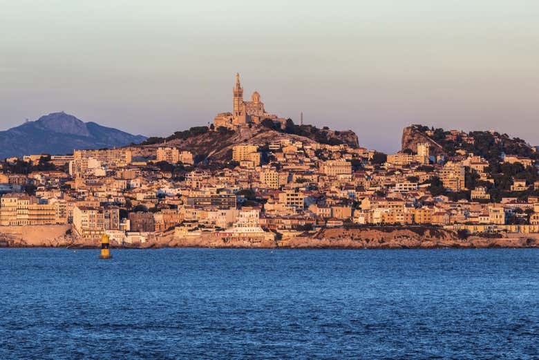 Panorâmica de Marselha a partir do barco
