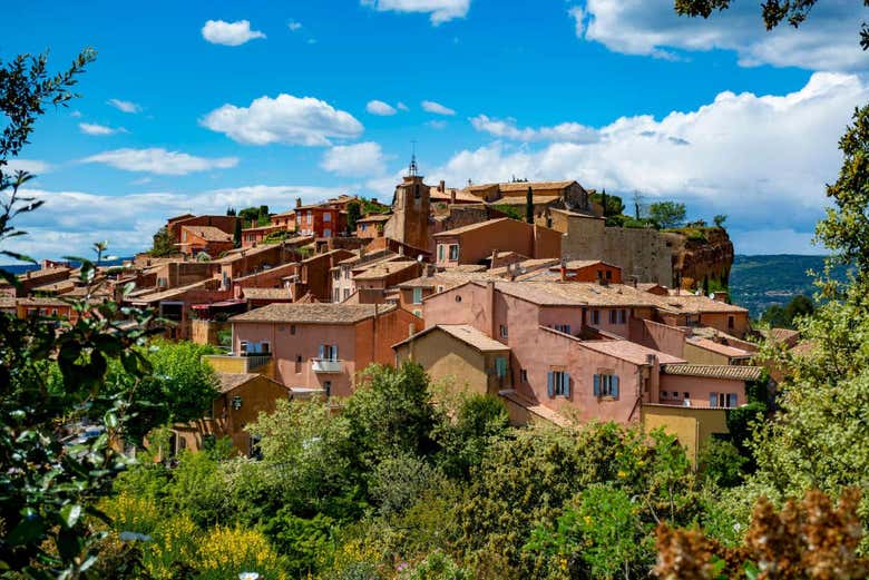 Vue sur la ville de Roussillon
