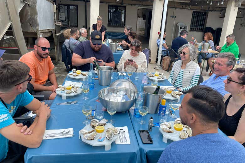 Degustación de ostras en el Étang de Thau