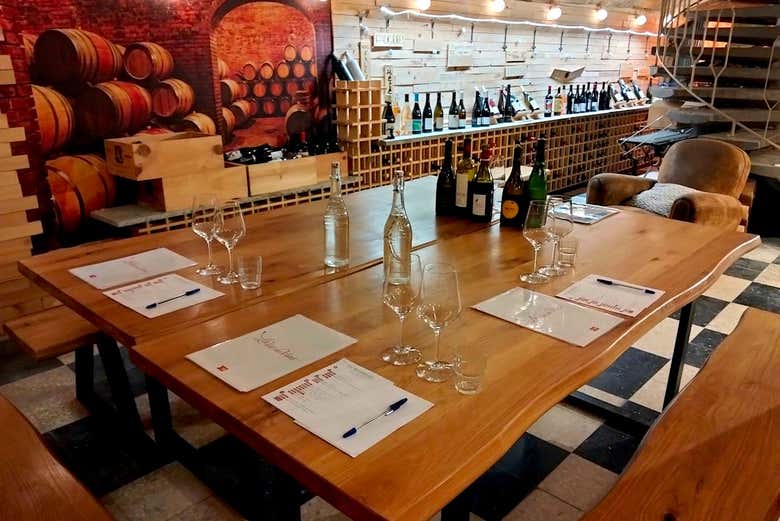 Mesa preparada para la cata