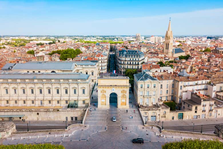 Panorámica del Arco del Triunfo de Montpellier