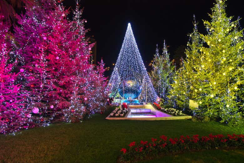 Mónaco con sus mejores luces y adornos