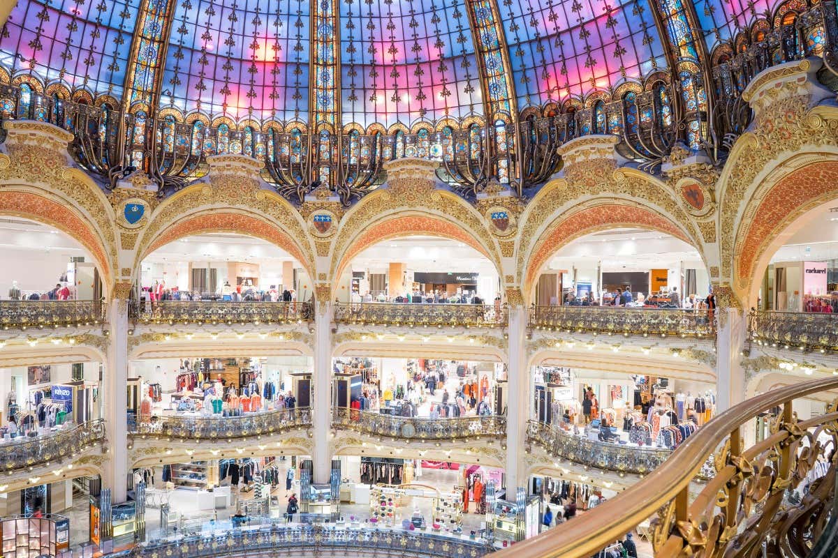 Vista detallada de las Galerías Lafayette.