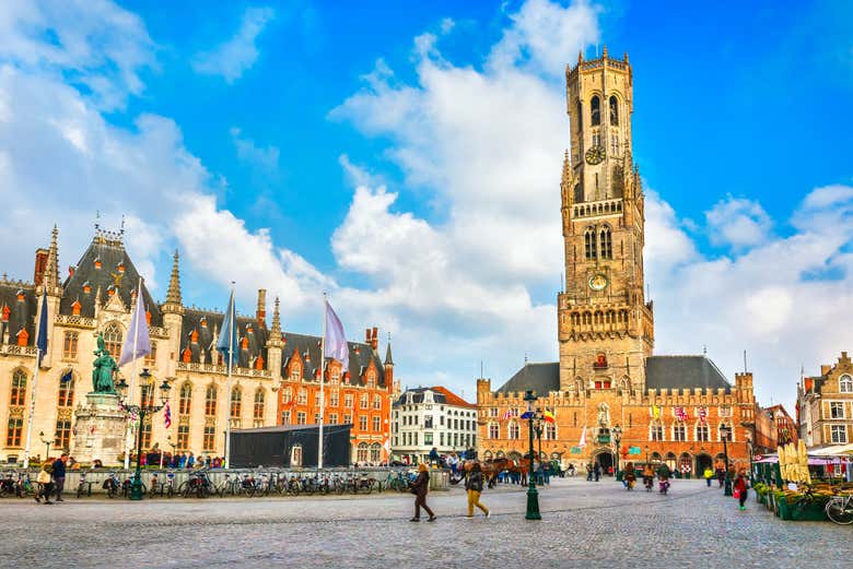 Belfort Belfry, nella piazza Grote Markt di Bruges