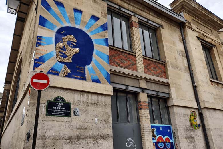 Street art dans le quartier du Marais à Paris