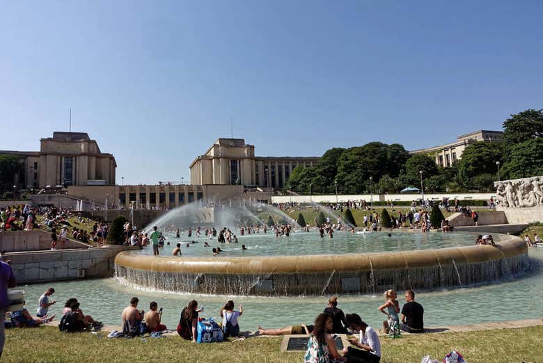 Fuente en la plaza de Trocadero