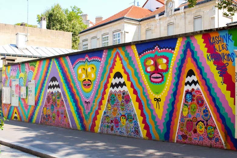 Fresque colorée de la Butte-aux-Cailles