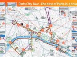 promotional image of Paris City tour map route