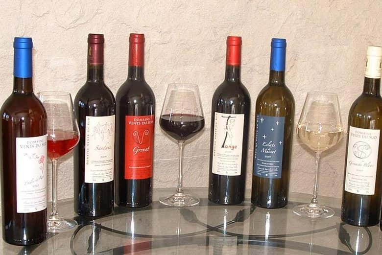 Tout est prêt pour la dégustation des vins du Sud de la France