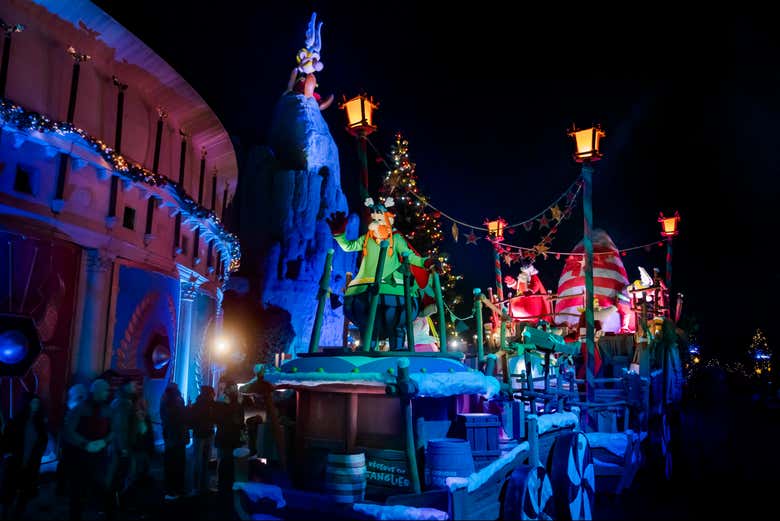 Decoración navideña en el Parque Astérix