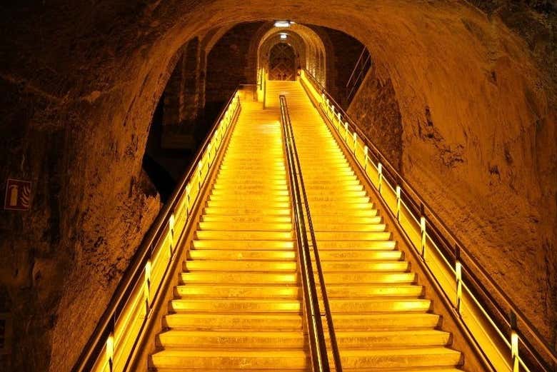 Interior de las bodegas Veuve Clicquot