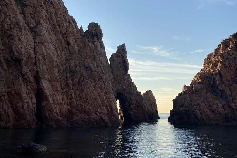 Coucher de soleil dans les calanques de Piana