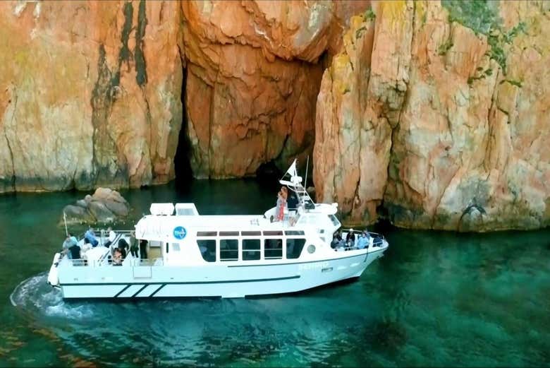 Sailing along the rugged cliffs
