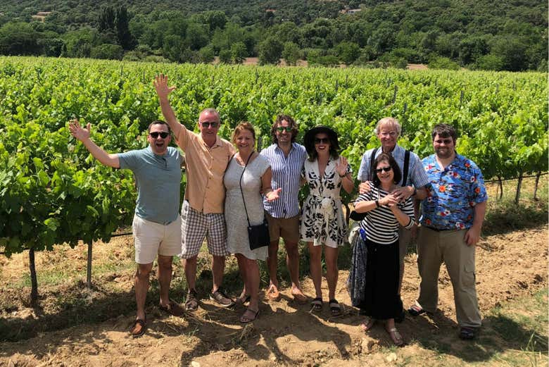 Durante la visita ai vigneti