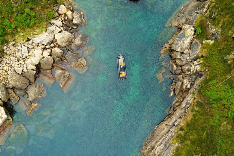 Vista aérea del barco