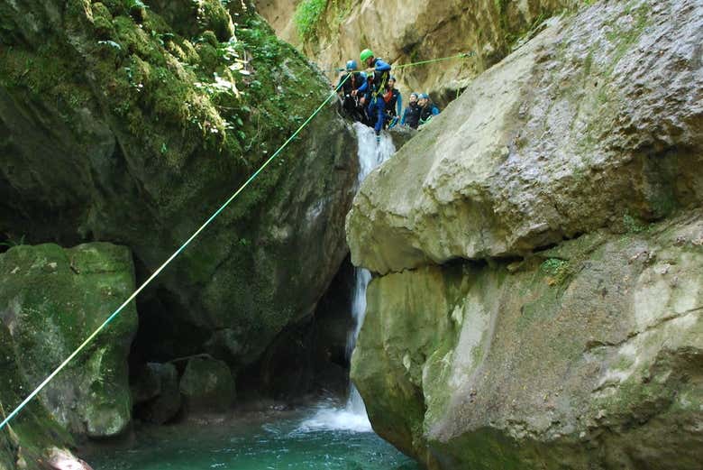 Enjoying the canyoning adventure