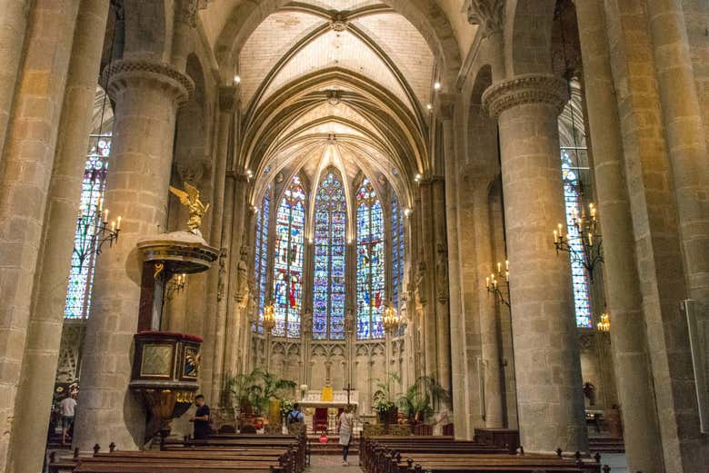 Inside the basilica