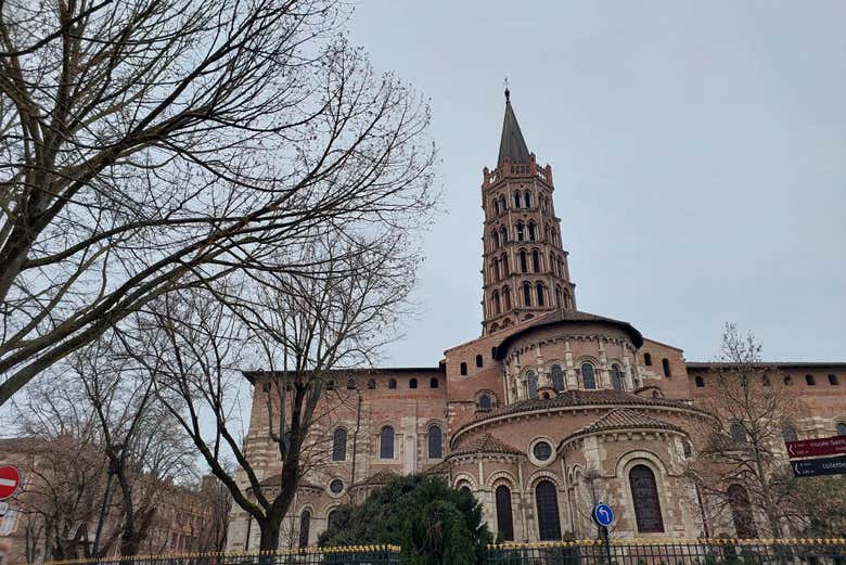Outside a church in Toulouse
