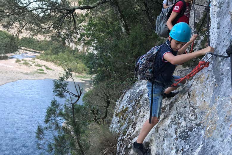 Climbing by the Ardèche River