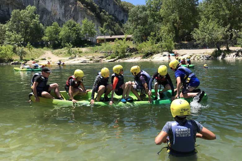 Group kayaking