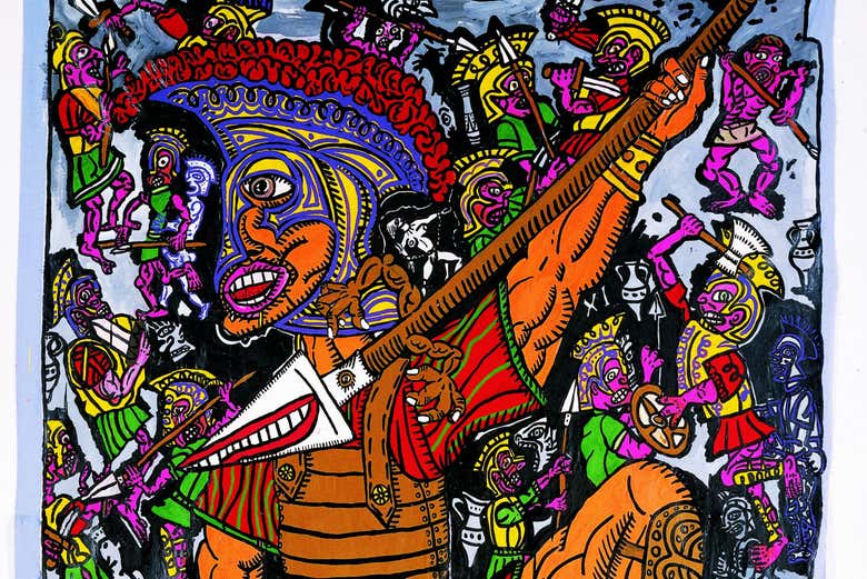 L'une des œuvres de l'exposition « Guerre et paix » au musée