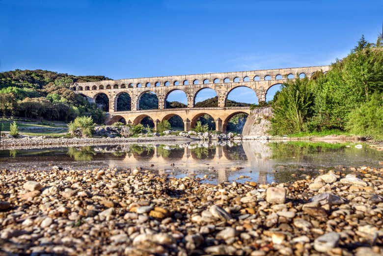 Vista panoramica del Pont du Gard