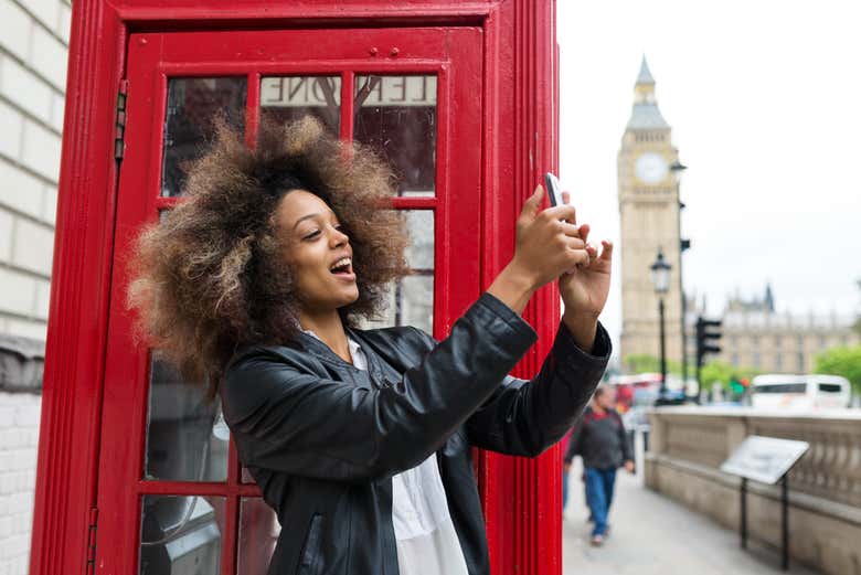 Haciendo una videollamada desde Londres