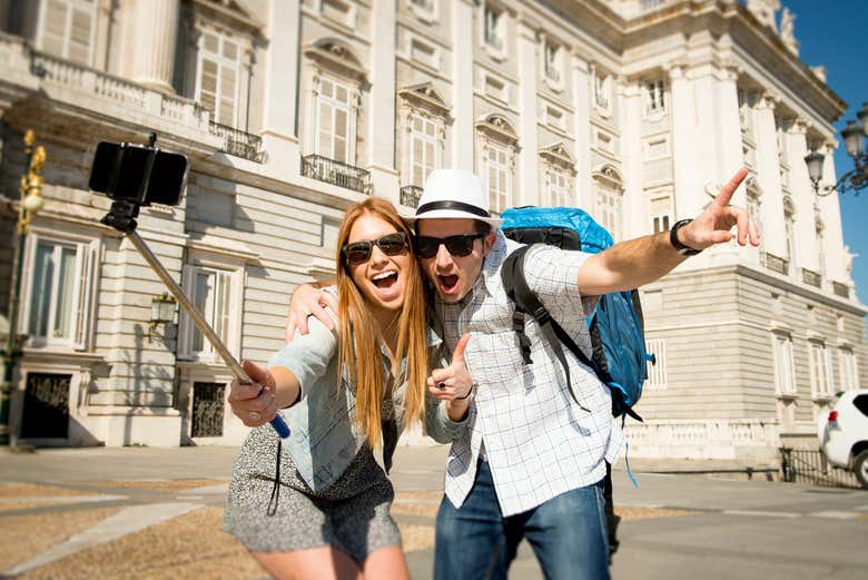 Selfie junto al Palacio Real de Madrid