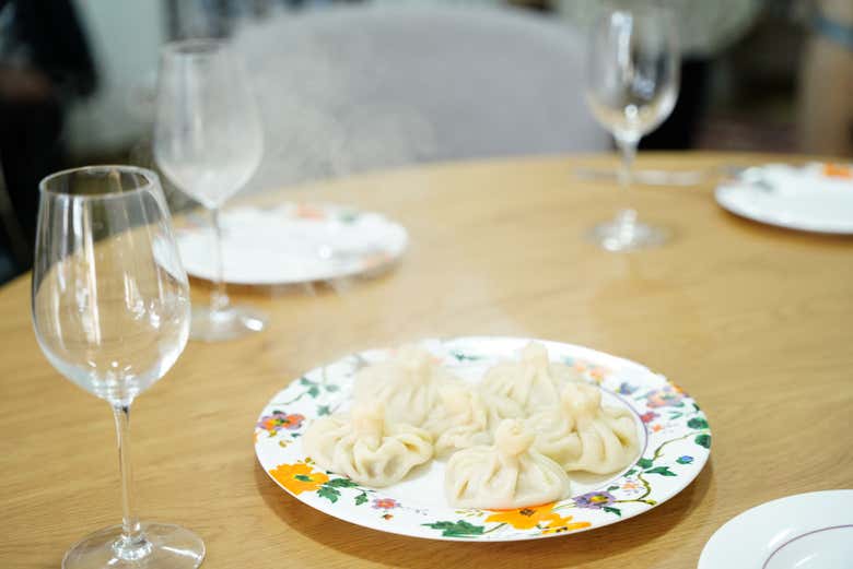 Khinkali recién hervidos