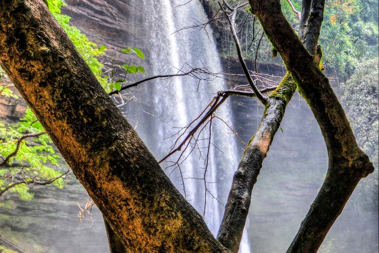 Torrente de una de las cataratas gemelas Boti