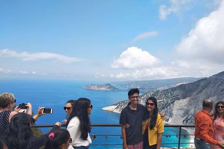 Vista panoramica della spiaggia di Myrtos