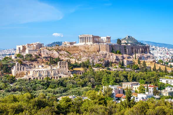 Balade à vélo électrique autour de l'Acropole d'Athènes