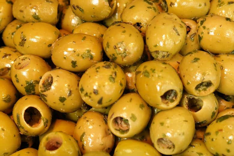 Deliciosas aceitunas verdes