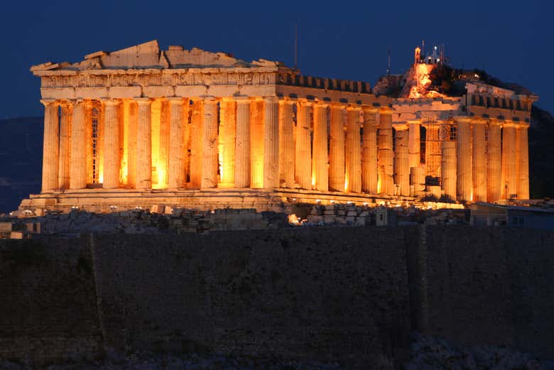Acropole d'Athènes de nuit