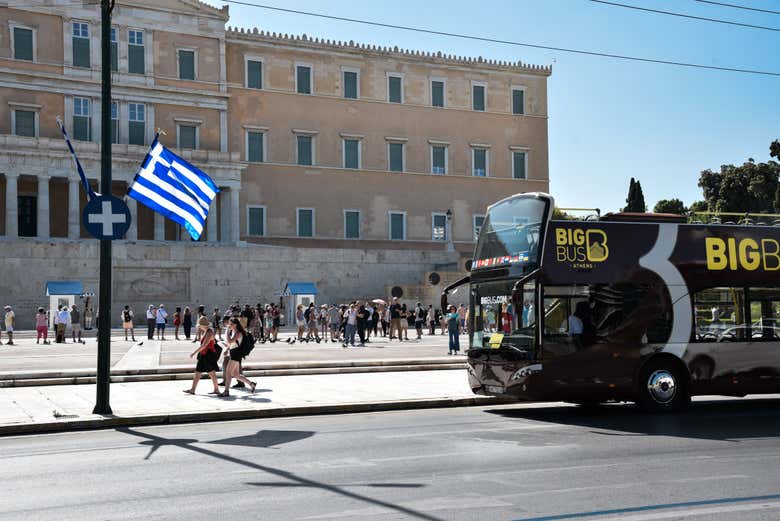 Uma das paradas do tour por Atenas